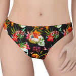Blossom Flowers Skull Pattern Print Women's Thong