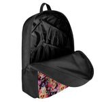 Blossom Peony Skull Pattern Print 17 Inch Backpack