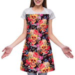 Blossom Peony Skull Pattern Print Adjustable Apron
