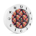 Blossom Peony Skull Pattern Print Alarm Clock