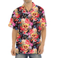 Blossom Peony Skull Pattern Print Aloha Shirt