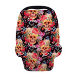 Blossom Peony Skull Pattern Print Baby Seat Cover