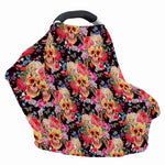Blossom Peony Skull Pattern Print Baby Seat Cover