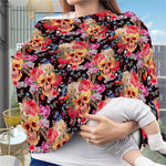 Blossom Peony Skull Pattern Print Baby Seat Cover