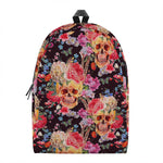 Blossom Peony Skull Pattern Print Backpack