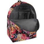 Blossom Peony Skull Pattern Print Backpack