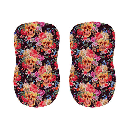 Blossom Peony Skull Pattern Print Bar Stool Covers