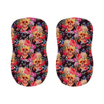 Blossom Peony Skull Pattern Print Bar Stool Covers