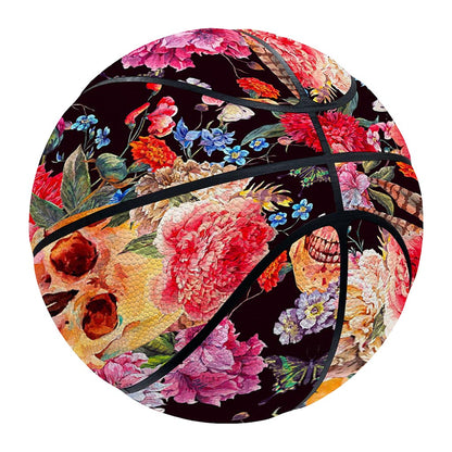 Blossom Peony Skull Pattern Print Basketball