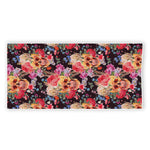 Blossom Peony Skull Pattern Print Beach Towel
