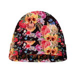Blossom Peony Skull Pattern Print Beanie