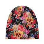 Blossom Peony Skull Pattern Print Beanie