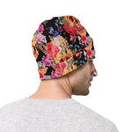 Blossom Peony Skull Pattern Print Beanie