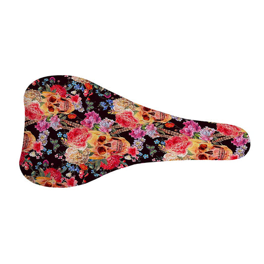 Blossom Peony Skull Pattern Print Bicycle Seat Cover