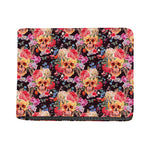 Blossom Peony Skull Pattern Print Bifold Wallet