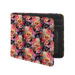 Blossom Peony Skull Pattern Print Bifold Wallet
