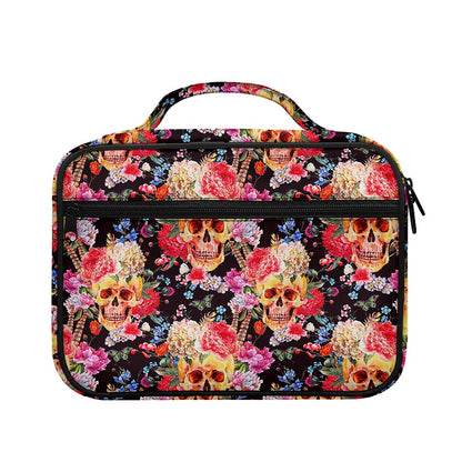 Blossom Peony Skull Pattern Print Briefcase Bible Bag
