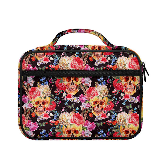 Blossom Peony Skull Pattern Print Briefcase Bible Bag