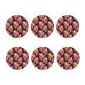 Blossom Peony Skull Pattern Print Coaster Set