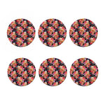 Blossom Peony Skull Pattern Print Coaster Set