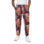 Blossom Peony Skull Pattern Print Cotton Pants