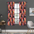 Blossom Peony Skull Pattern Print Grommet Curtain Panels