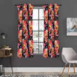 Blossom Peony Skull Pattern Print Curtain