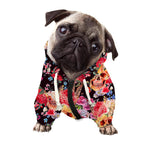 Blossom Peony Skull Pattern Print Dog Zip Up Hoodie