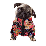 Blossom Peony Skull Pattern Print Dog Zip Up Jacket