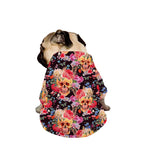 Blossom Peony Skull Pattern Print Dog Zip Up Jacket