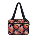 Blossom Peony Skull Pattern Print Double Strap Bible Bag
