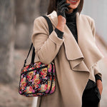 Blossom Peony Skull Pattern Print Double Strap Bible Bag
