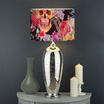 Blossom Peony Skull Pattern Print Drum Lamp Shade