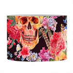 Blossom Peony Skull Pattern Print Drum Lamp Shade