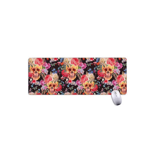 Blossom Peony Skull Pattern Print Extended Mouse Pad