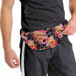 Blossom Peony Skull Pattern Print Fanny Pack