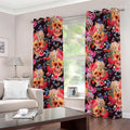 Blossom Peony Skull Pattern Print Grommet Curtains