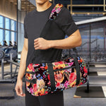 Blossom Peony Skull Pattern Print Gym Bag