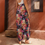 Blossom Peony Skull Pattern Print Harem Pants