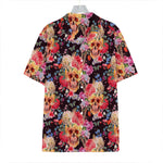 Blossom Peony Skull Pattern Print Hawaiian Shirt