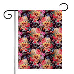 Blossom Peony Skull Pattern Print House Flag