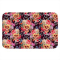 Blossom Peony Skull Pattern Print Indoor Door Mat
