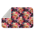 Blossom Peony Skull Pattern Print Indoor Door Mat