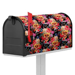 Blossom Peony Skull Pattern Print Mailbox Cover