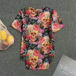 Blossom Peony Skull Pattern Print Men's Bodysuit