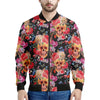 Blossom Peony Skull Pattern Print Men's Bomber Jacket