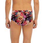 Blossom Peony Skull Pattern Print Men's Briefs