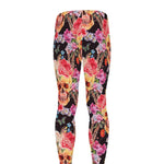 Blossom Peony Skull Pattern Print Men's leggings