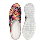 Blossom Peony Skull Pattern Print Mesh Casual Shoes