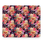 Blossom Peony Skull Pattern Print Mouse Pad